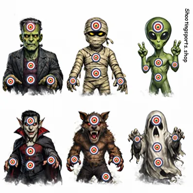 6 Monster Targets 14cm x 14cm