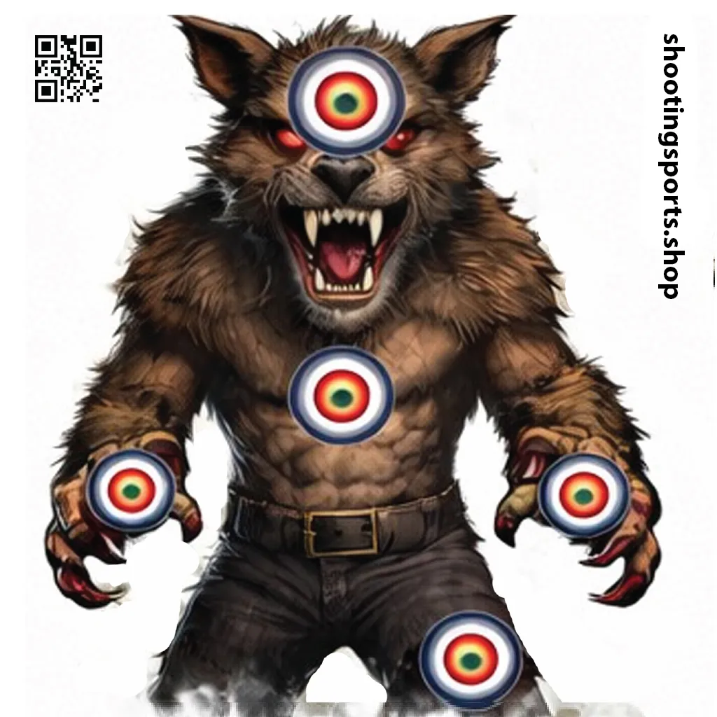 [SSSTGT0012b] Werewolf Monster Target - Paper 14cm x 14cm Packs (1)